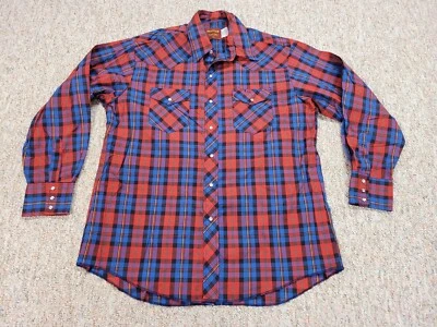 Camisa Rustler Para Hombres 17.5-34 Multi Cuadros Perla A Presión X Colas Largas Vaquero Occidental Foto 1 de 4