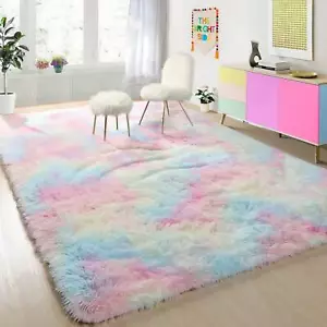 Fluffy Area Rug for Living Room, Soft Shaggy Carpet, Kids Room Dorm Decor, - Picture 1 of 84
