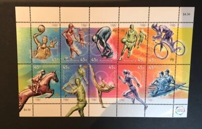 Folha olímpica Austrália 2000 Scott # 1862k de 10 MNH - Imagem 1 de 2
