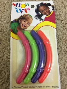 Vintage 90s Show Offs Hair Clinchers - PINK, GREEN, PURPLE, RED - Picture 1 of 3
