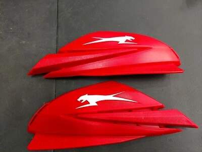 New ATV SNOW Arctic Cat SET PAIR HAND RED WHITE HAND GUARDS 4639-527 - Image 1 of 3