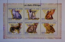 NIGER 2000 Klb 1831-36 1057 Hauskatzen Wildkatzen Cats Fauna Animals Tiere MNH