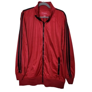 Vintage Koman Track Suit Jacket Full Zip Shiny Red Sz 2XL Y2K New Old Stock - Picture 1 of 11