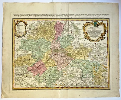 FRANCIA ORLEANS 1762 HOMANN HRS MAPA GRANDE ANTIGUO GRABADO SIGLO XVIII Foto 1 de 4