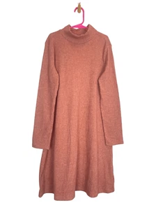 Old Navy Long Sleeve Knit Midi Dress Large 10 12 Pink Flowy Soft Ribbed NWT - Picture 1 of 5