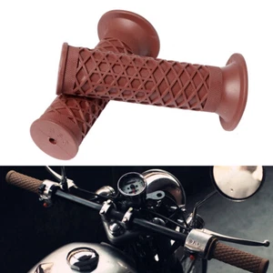 Motorcycle Hand Handlebar Universal For 1'' NonSlip Rubber Handle Grips Brown - Picture 1 of 6