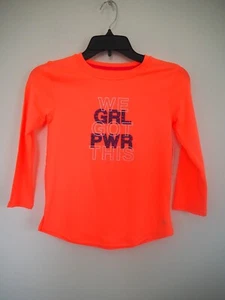 Bright Orange HIGH VISIBILITY Long Sleeve GIRL POWER Quick Dry Shirt XXS 4/5 NWT - Picture 1 of 5