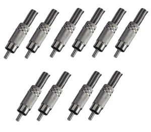 10x hochwertige Cinchstecker aus Metall - Chinch Stecker - Picture 1 of 1