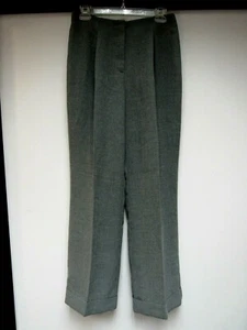 VTG NEW YORK & CO Pants Work Career Casual Pleated Cuffed Charcoal Gray 10 L EUC - Picture 1 of 6