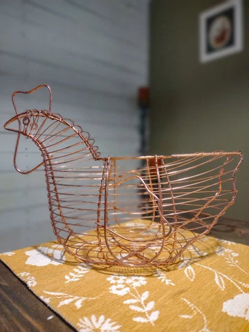 Wire Chicken Egg Gathering Collecting Basket Farmhouse Decorative Cover