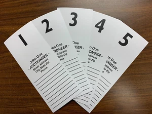 1000  Auction Bid Cards - Pre-numbered & Personalized - Picture 1 of 3