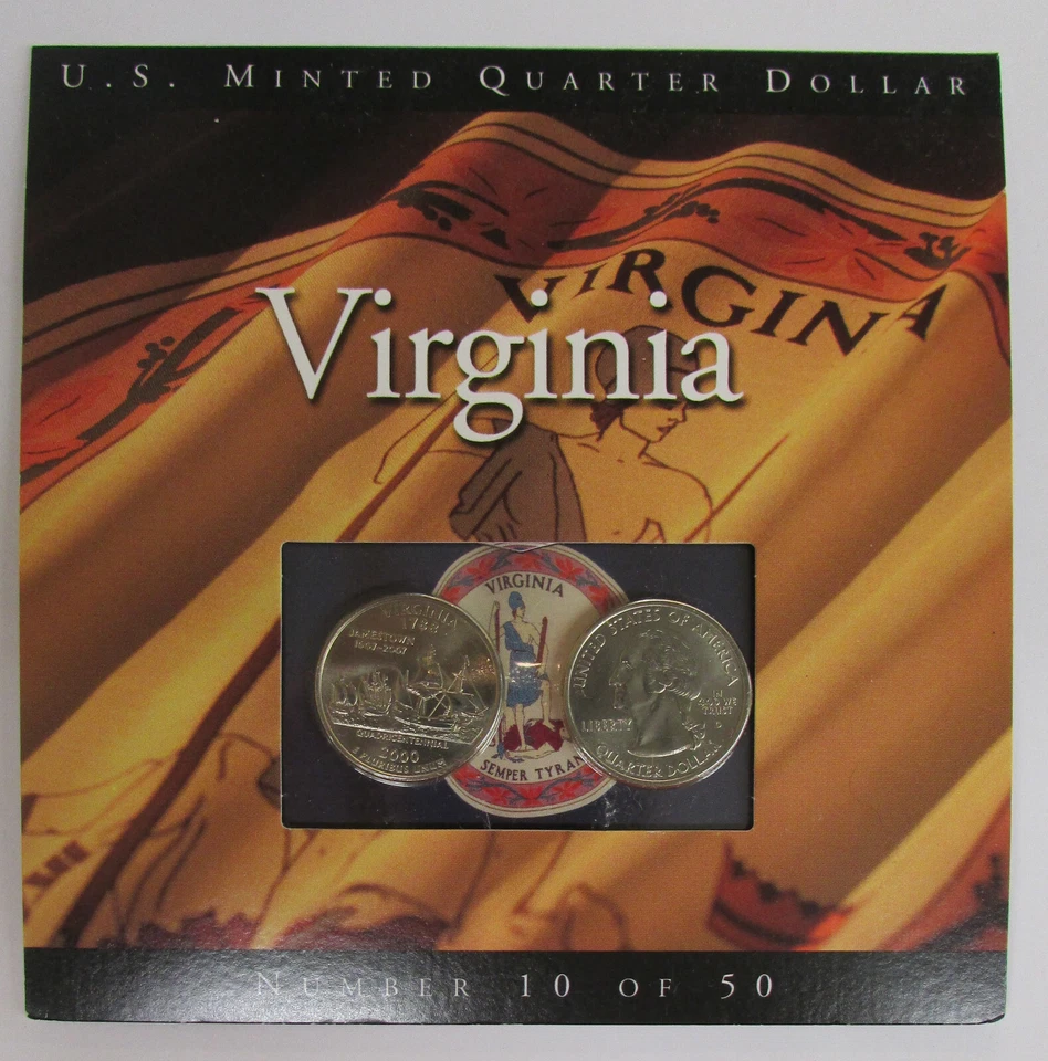U S MINTED UNCIRCULATED QUARTER DOLLAR SET VIRGINIA 2000 NUMBER 10 OF 50 - Image 1 of 1