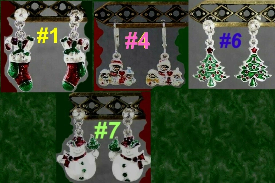 Pendientes NAVIDAD Medias Árbol Muñeco de Nieve Copo de Nieve Niños Mujeres Árbol Niña Joyería Foto 1 de 1