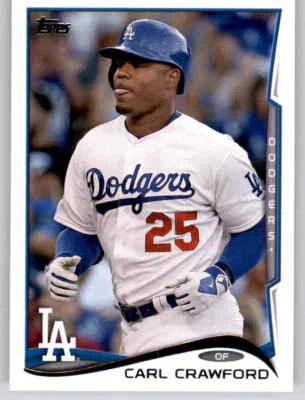 2014 Topps Carl Crawford Base Card MLB PWE Dodgers #566 - Image 1 of 2
