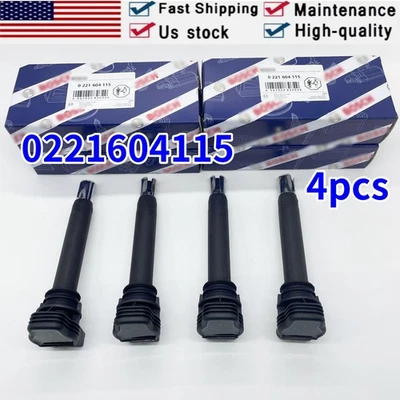 4PCS 0221604115 Bosch Ignition Coil For AUDI A3 A4 A5 A6 VW Beetle Golf Jetta US - Image 1 of 4