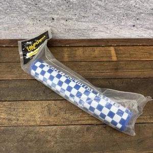 California Lite Pad Manubrio BMX Vintage Blu Bianco A Scacchi NOS Nuovo - Foto 1 di 9