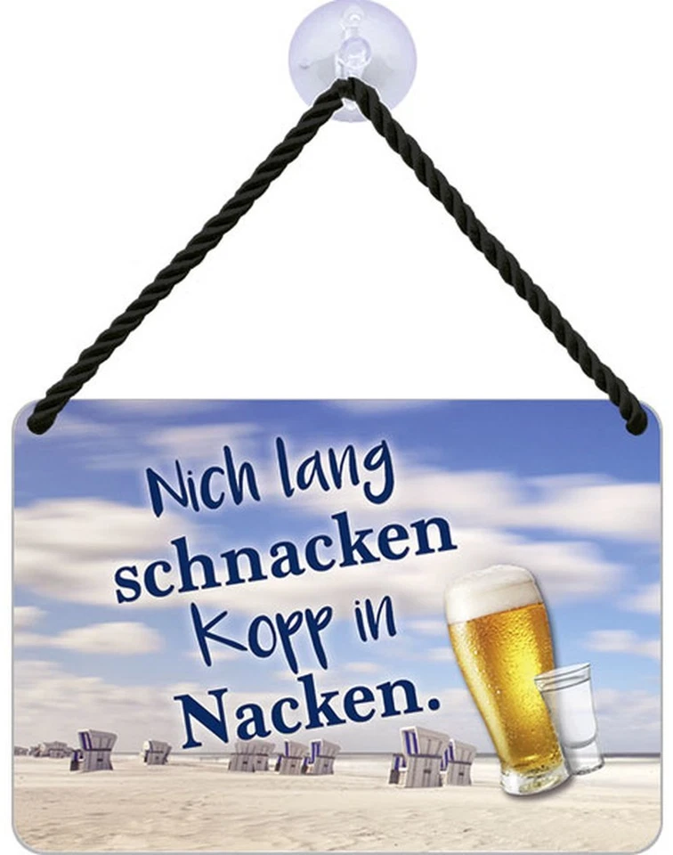 Kulthänger Nicht lang schnacken Kopp in Nacken, 16,5x11,5x0,6 cm, Motiv geprägt - Bild 1 von 1