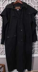 Gabardina Outback Trail para hombre L Fox Fire negra piel aceitera encerada resistente al agua - Imagen 1 de 21