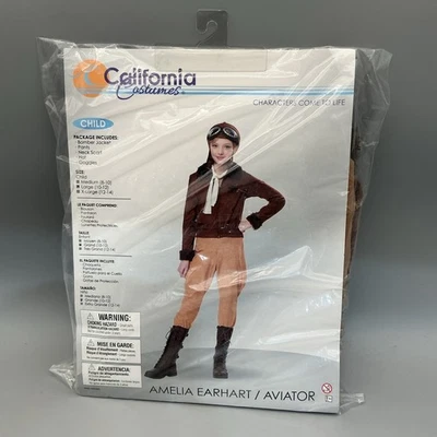 Disfraz California AMELIA EARHART AVIATOR Piloto Niño Talla L 10-12 Niñas Nuevo Foto 1 de 4