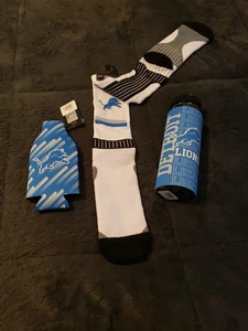 LOT-Detroit Lions NFL Team Apparel & 1PR. Socks Sz:Large $40 Value**ALL NEW** - Picture 1 of 6