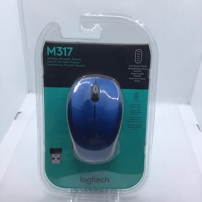 Logitech Mouse M317, Wireless Optical Mouse (Blue/Black) New Sealed - Image 1 of 4