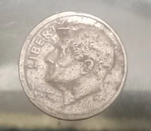 💥 2000 P Roosevelt Dime ERROR Double Struck Collar Obverse And Reverse - Picture 1 of 4