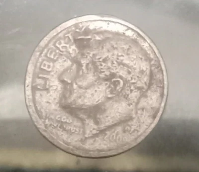 💥 2000 P Roosevelt Dime ERROR Double Struck Collar Obverse And Reverse - Image 1 of 4