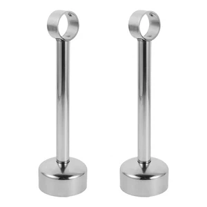 2 Sets Curtain Rod Bracket Stainless Steel Wardrobe Closet Rod Rail Support - Picture 1 of 12