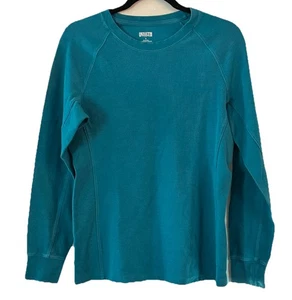 Camisa pequeña Duluth Trading para hombre tejida con gofre térmica cuello redondo azul - Imagen 1 de 5