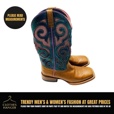 Ariat Baja VentTek Western Boots Women’s 9B  Brown Green Pink Leather Cowgirl - Image 1 of 4