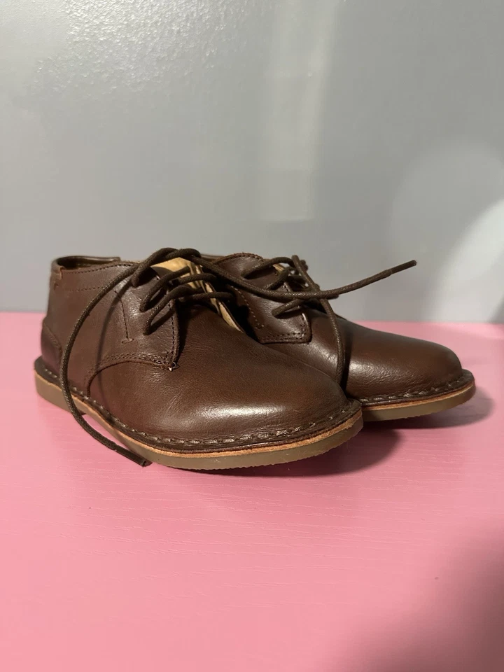 Kenneth Cole 男孩 Real Deal 疯马 棕色 皮革 正装鞋 尺码 12 全新 — 第 1/4 张图片