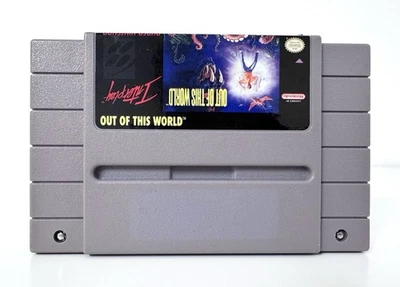 Out Of This World ( Super Nintendo ) Upside Down Error Label Very Rare - Image 1 of 4