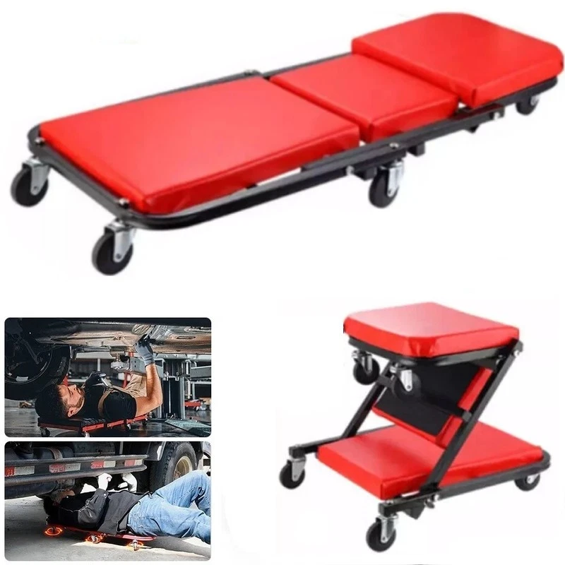 36" Large Professional Mechanics Car Van Creeper Crawler Board Padded Stool Seat - Image 1 of 4