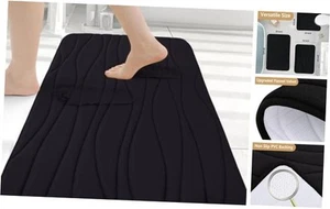 Memory Foam Bathroom Rug Mat 30x20, Extra Soft and Absorbent 30" x 20" Black - Picture 1 of 7