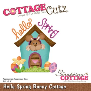 Nuevo troquel de corte de metal Hello Spring Bunny Cottage Cottage - Imagen 1 de 1