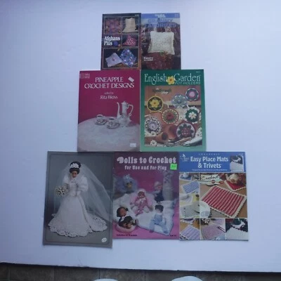Vintage Crochet Pattern books / booklets Lot of 7 Afghans Plus Granny Favorites - Image 1 of 4