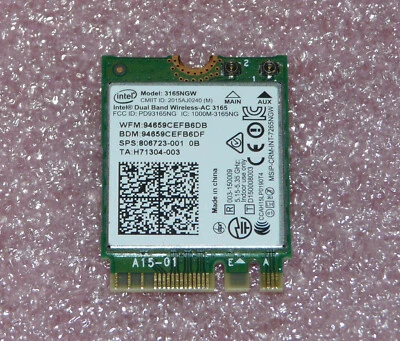 Intel Dual Band Wireless-AC 3165NGW WLAN WiFi M.2 Acer Aspire E5-772, E5-772G - Bild 1 von 2
