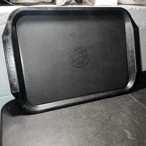 Burger King schwarz Kunststoff Serviertablett Essen Fast Food Erinnerungsstücke Vintage - Bild 1 von 8