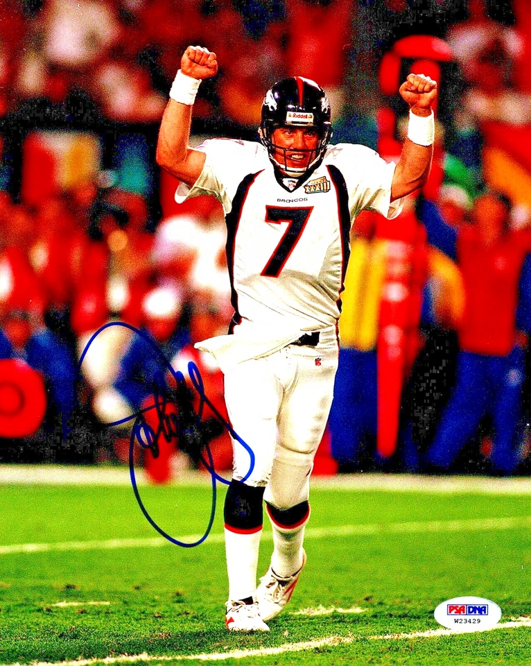 Foto 8x10 firmada por John Elway Denver Broncos HOF'er con PSA DNA holo (1) Foto 1 de 1