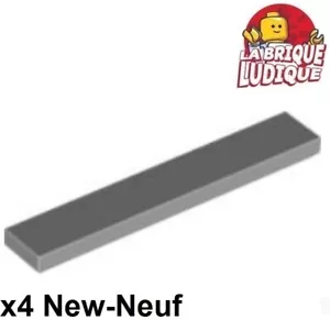Lego 4x Tile plaque lisse 1x6 with Groove gris/light bluish gray 6636 NEUF - Imagen 1 de 1