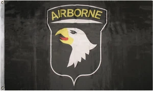 3x5FT US Army 101st Airborne Military Veteran Screaming Eagles Infantry BLACK - Picture 1 of 3