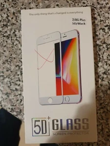 Iphone 8 Plus Black 5d Screen Protector  - Picture 1 of 1