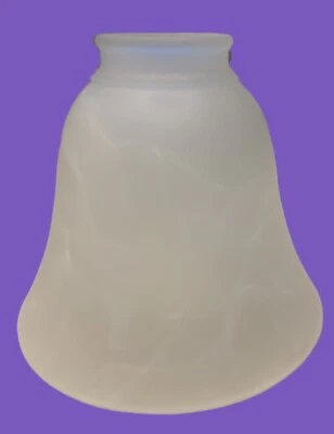 Lampshade White Faux Alabaster Glass Bell Pendant Ceiling Fan Or Vanity 5” Tall - Image 1 of 4
