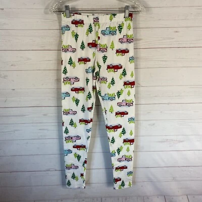 No Boundaries Junior Girls Holiday Tree Truck Print Leggings XS/1 Ivory 22x28 - Изображение 1 из 4