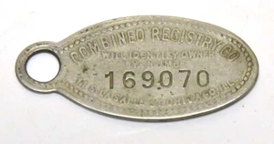 VINTAGE EARLY 1900'S LOST KEY FOB TAG - Picture 1 of 3