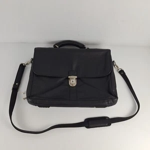 MONSAC Soft Leather Briefcase Laptop Bag Satchel Size *See Photos* - Picture 1 of 12