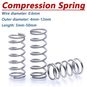 Compression Spring Wire Dia 0.6mm Pressure / Coil Springs A2/304 Stainless Steel - Picture 1 of 9