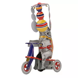 Elephant On Tricycle Tin Toy Retro Iron Elephant On Tricycle Clock EJ - Picture 1 of 22