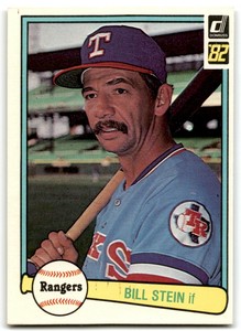 1982 Donruss Bill Stein . Texas Rangers #37
