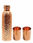 Copper Hammered Water Bottle Pure Leak Proof and Copper Tumbler Hammered Finsh